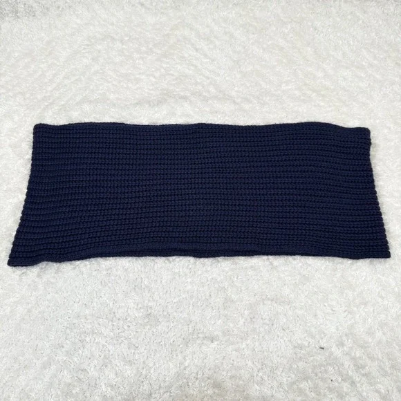 J Crew Women's Navy Knit Infinity Scarf Lambswool Cashmere Winter Capsule - Picture 2 of 8